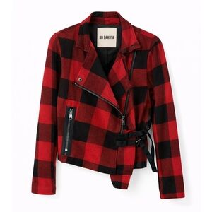 BB Dakota Rosanna Black and Red Plaid Jacket